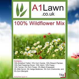 A1 Lawn 100% Meadow Wildflower Seed Mix, 1kg (200m2)